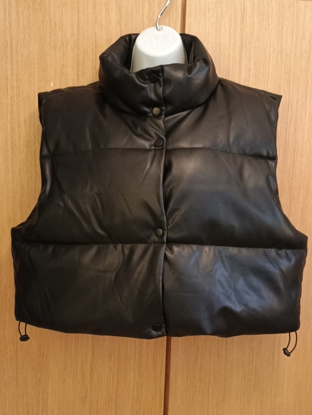 +SZ NWOT Simply Southern SZ XXL Black Faux Leather Puffer Vest